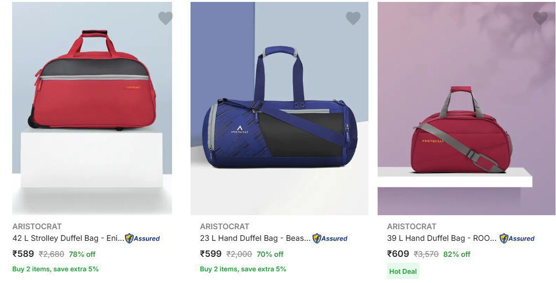 Flipkart Aristocrat Duffel Bags 459 – Best Price in India