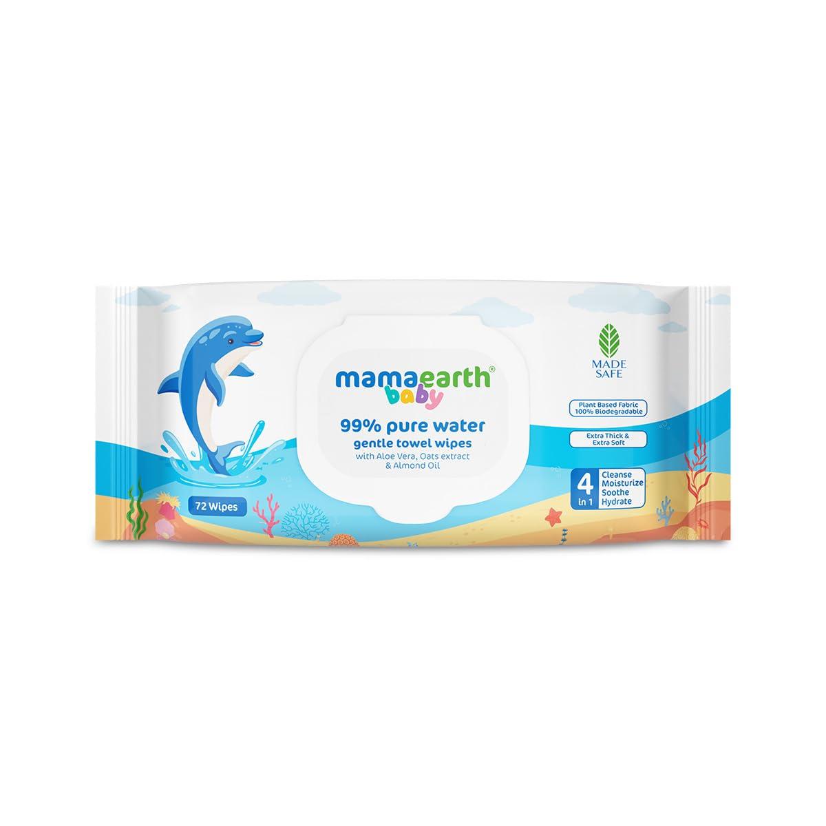 Mamaearth Baby 99 Pure Water Gentle Towel Wipes-72pcs 50 – Best Price in In
