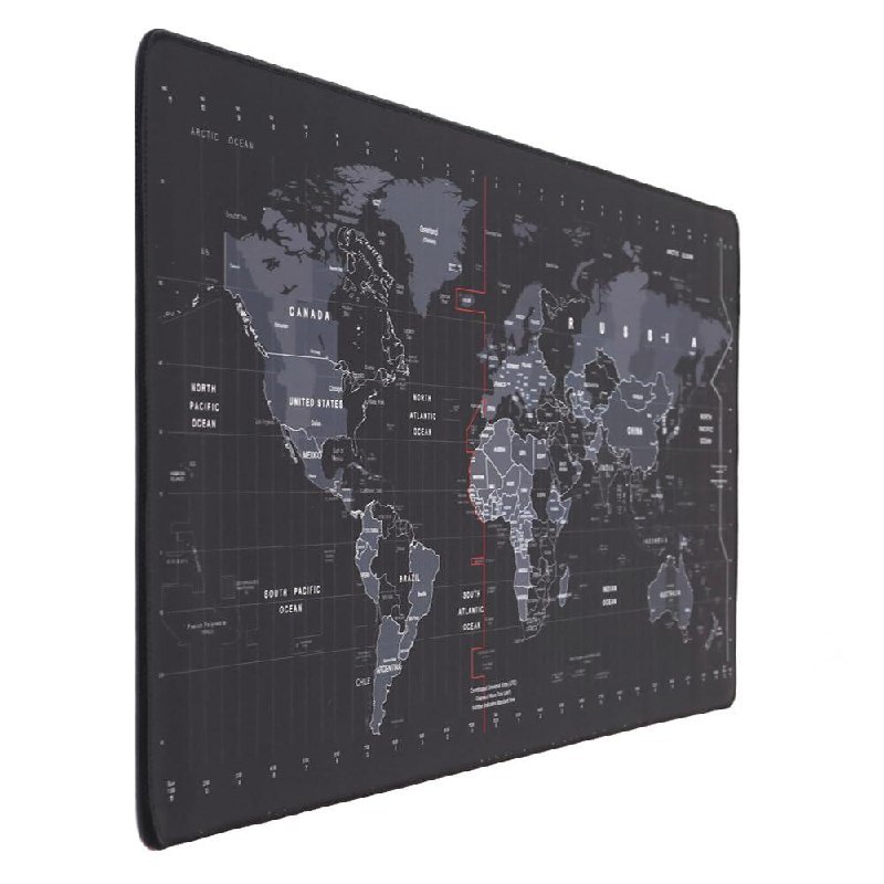 Inovera World Map Anti-slip Extended Desk Mat Gaming Rubber Stitched Mouse 