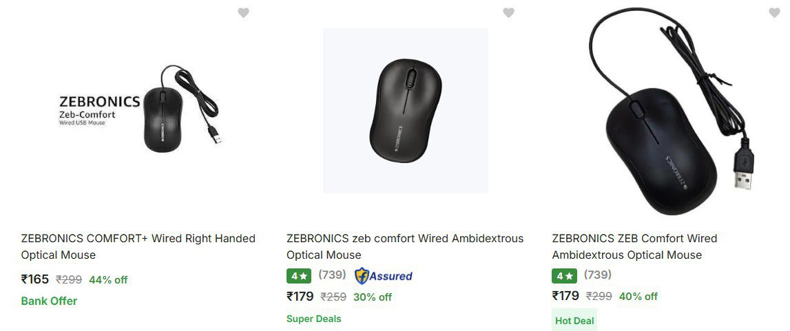 Flipkart Zebronics Mouse Deals 165 – Best Price in India