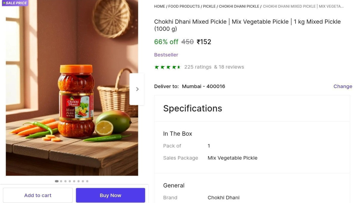 Chokhi Dhani Mix Pickle 1kg At 152 – Best Price in India