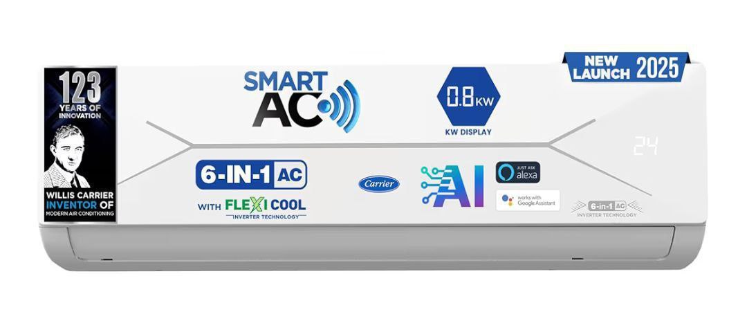 Carrier 1 5 Ton 5 Star Wi-fi Smart Flexicool Inverter Split Ac (copper Conv