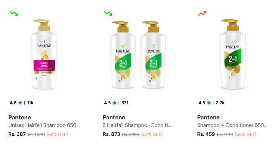 Myntra Pantene Shampoo Conditioner Min 65 – Best Price in India