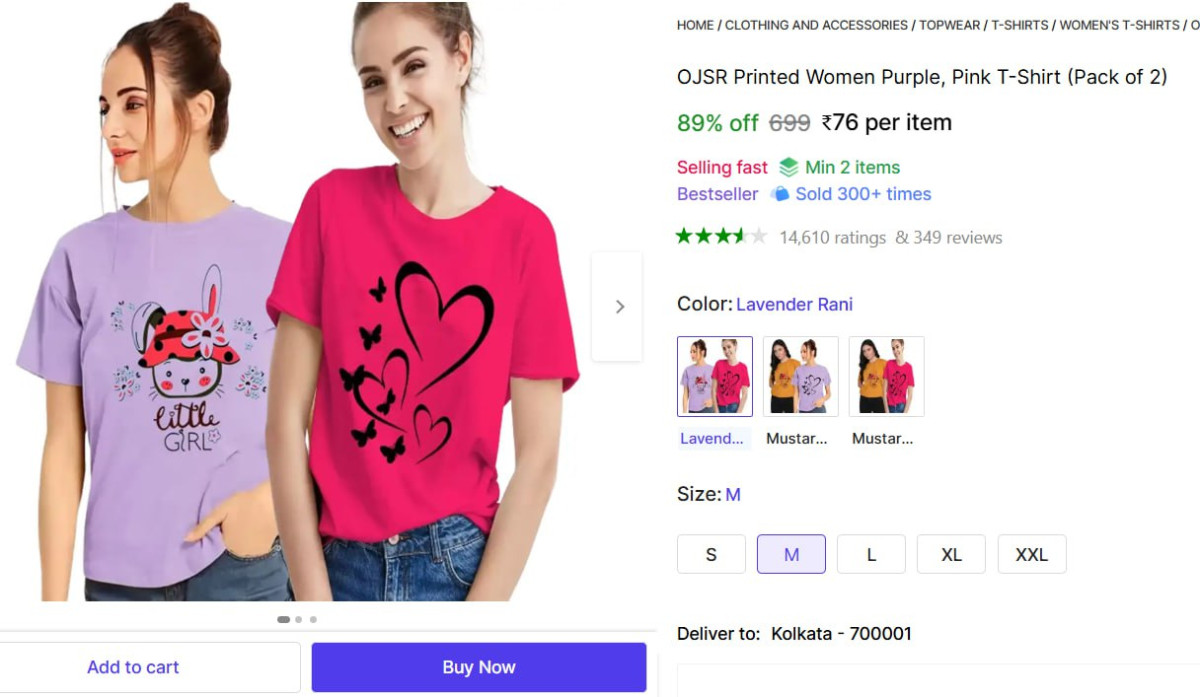Women Purple Pink T-shirt 76 More Deals Click Here Must Read – Best Price i