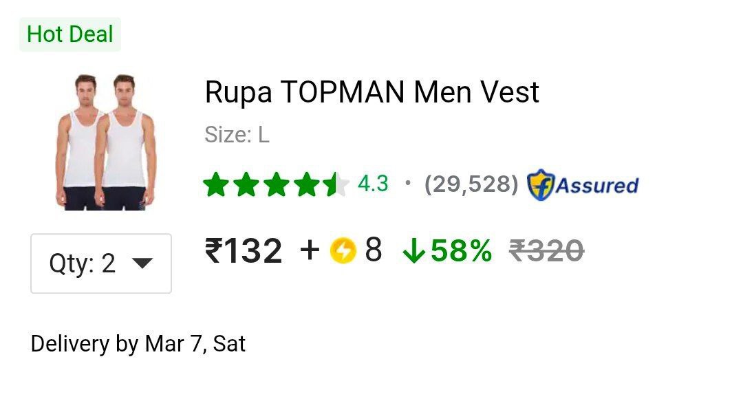 Pack Of 4 Rupa Vest 132 Scmin Buy - 2 Qty Total 4 Pcs – Best Price in India