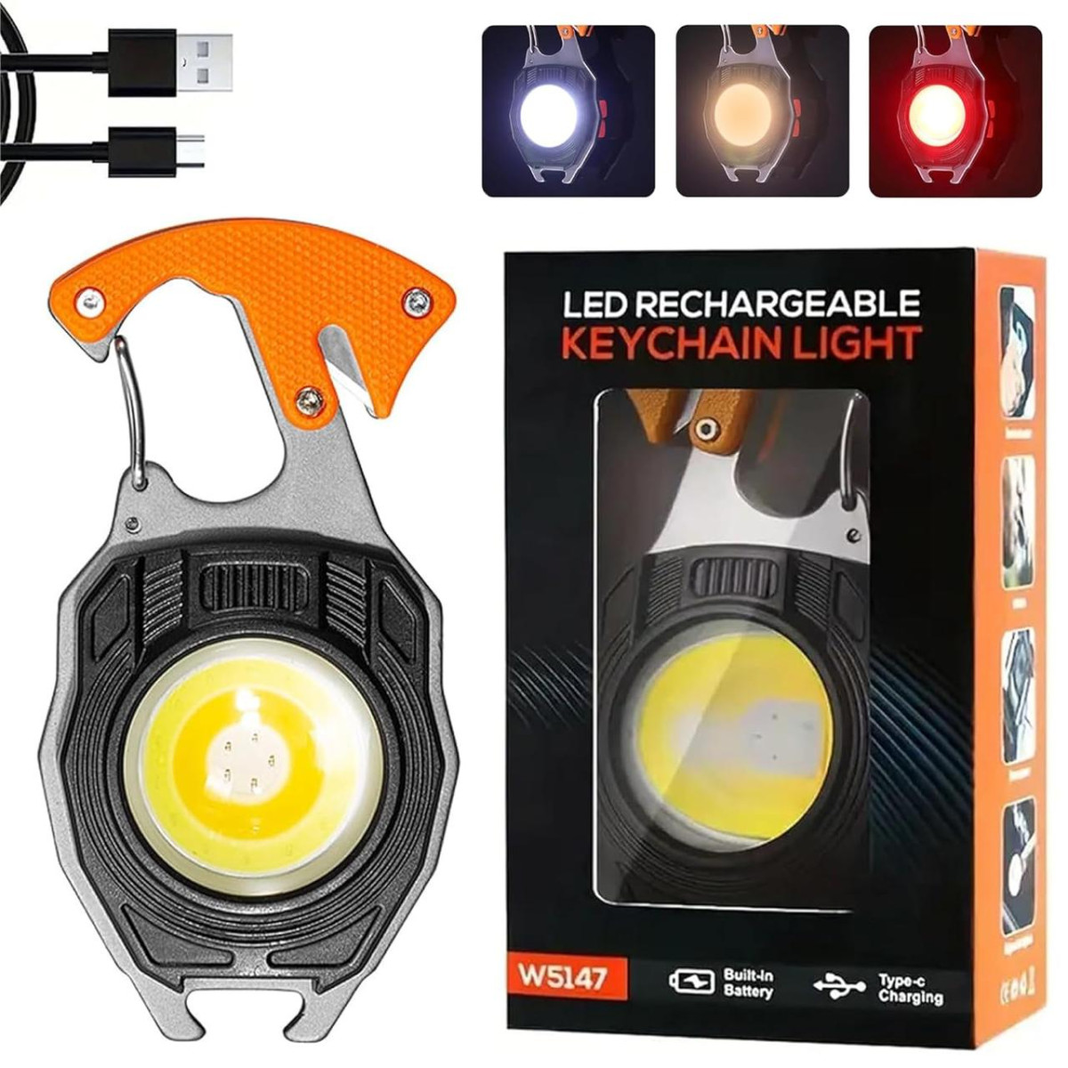 Keychain Led Flashlights Rechargeable Flashlight Torch 7 Light Modes 399 – 