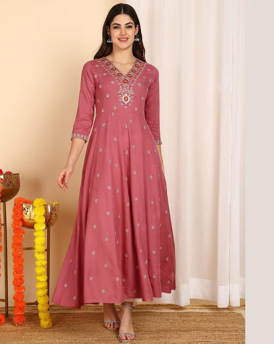 Indie Picks Embroidery Flared Kurta 416 – Best Price in India