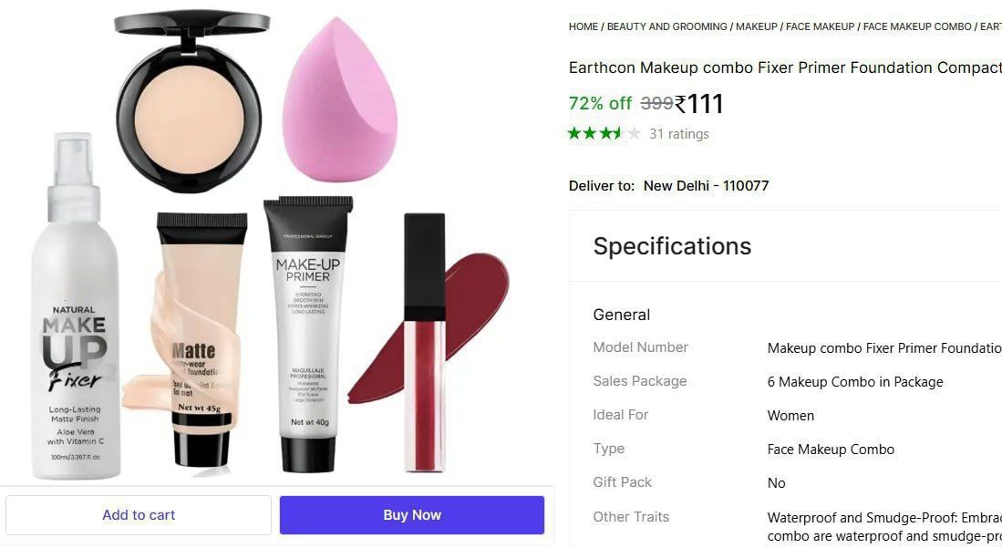 Earthcon Makeup Combo 111 – Best Price in India