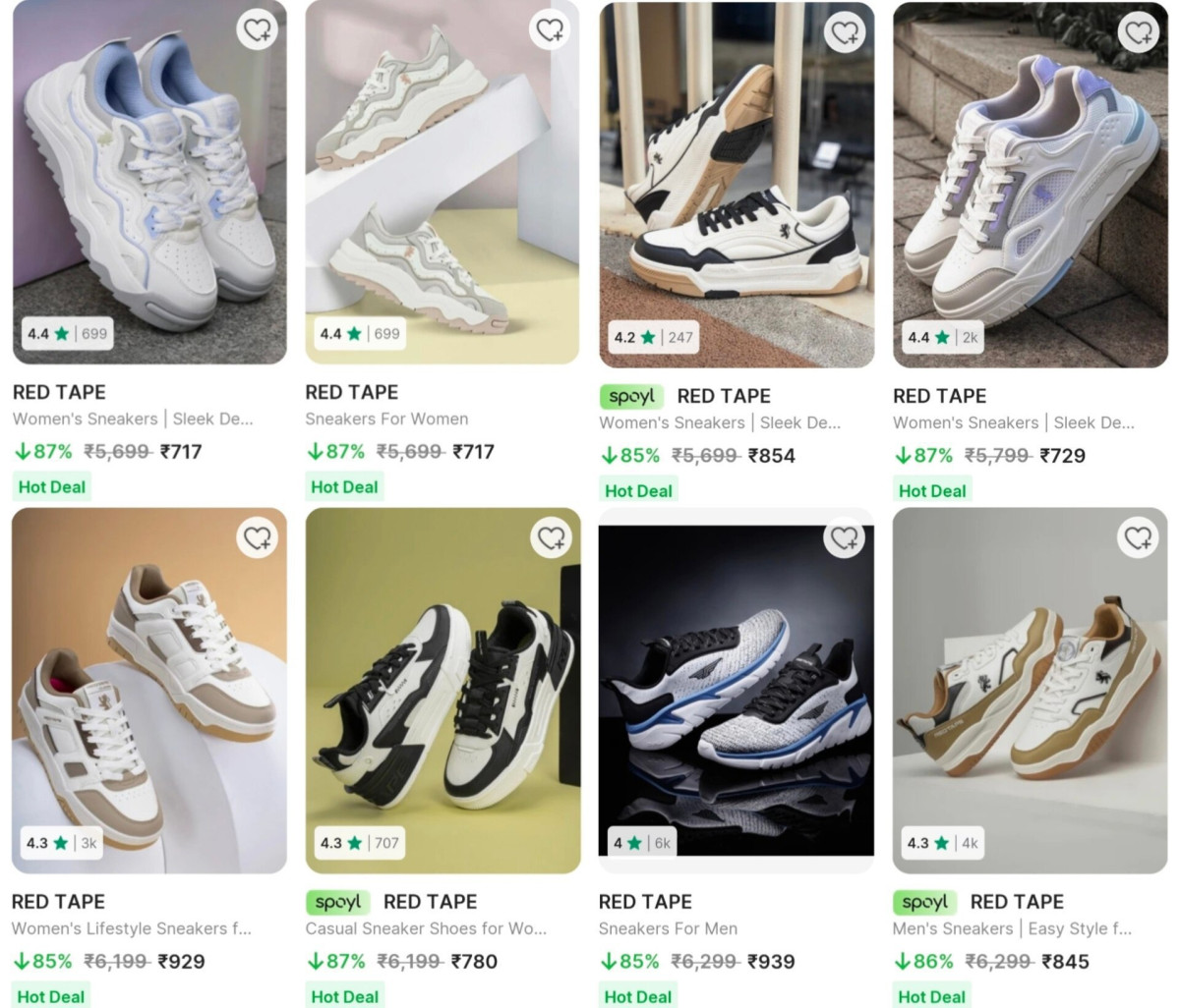 Grab Red Tape Sneakers From 717 More Deals Click Here Must Read – Best Pric