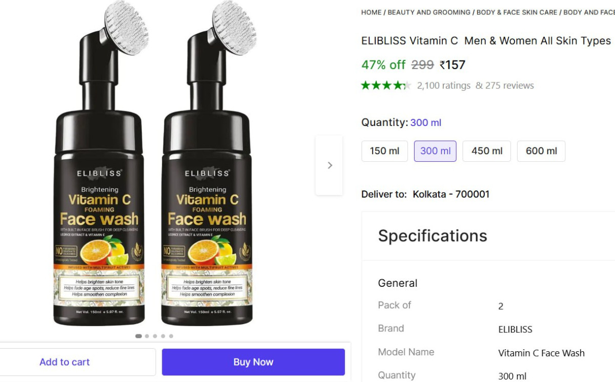 Face Wash (300 Ml) 157 – Best Price in India