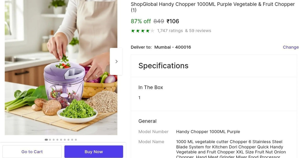Big Size Chopper (1000ml) At 106 More Deals Click Here Must Read – Best Pri