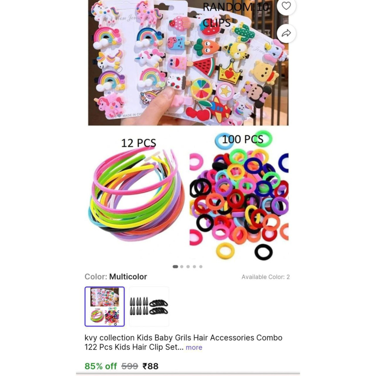 Hair Accessories Combo 122 Pcs 88 – Best Price in India