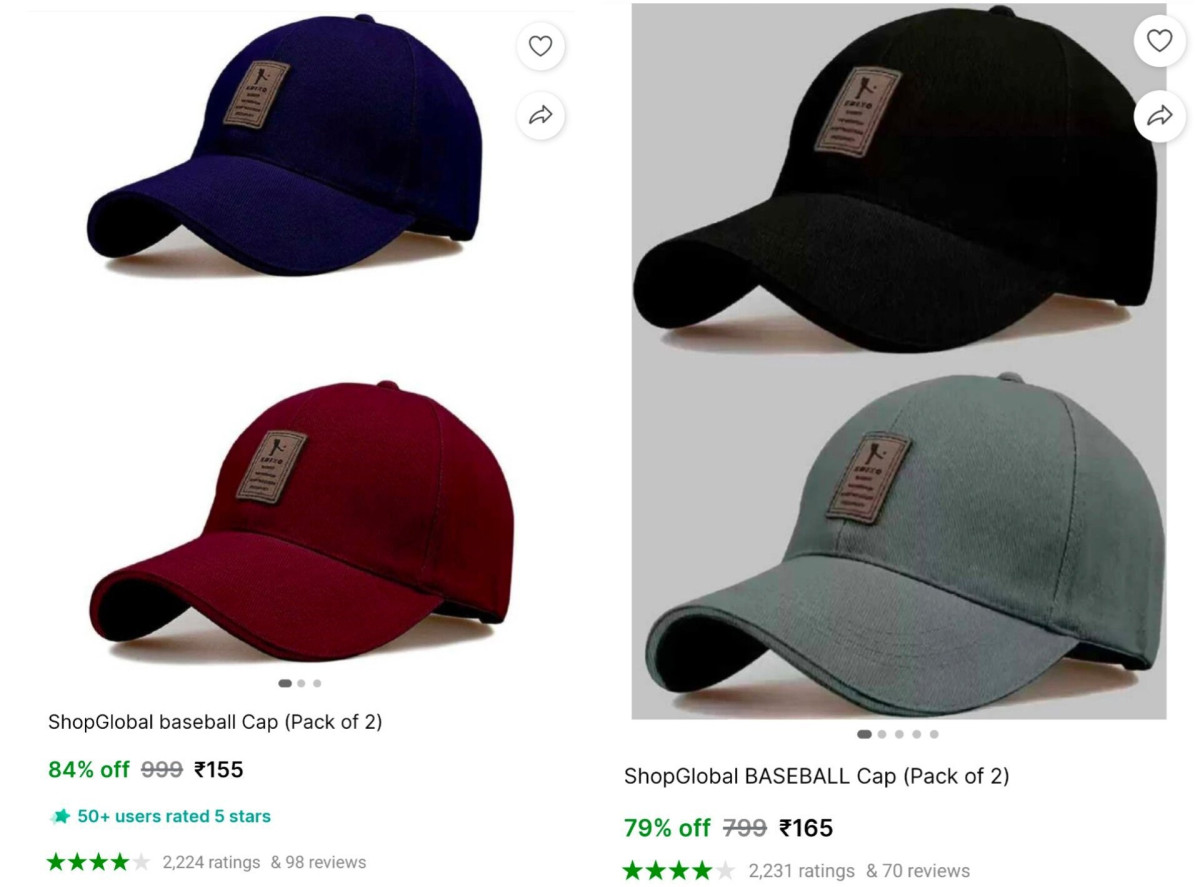 Pack Of 2 Cap At 155 – Best Price in India