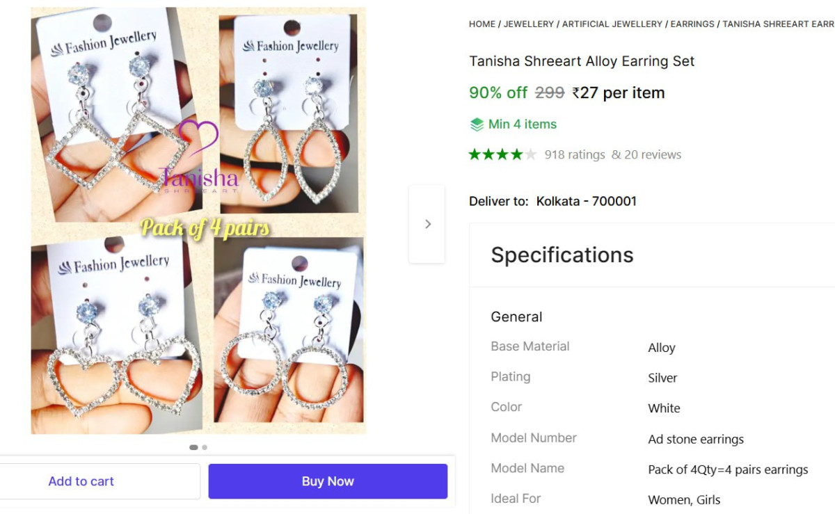 Tanisha Shreeart Alloy Earring Set 27 – Best Price in India