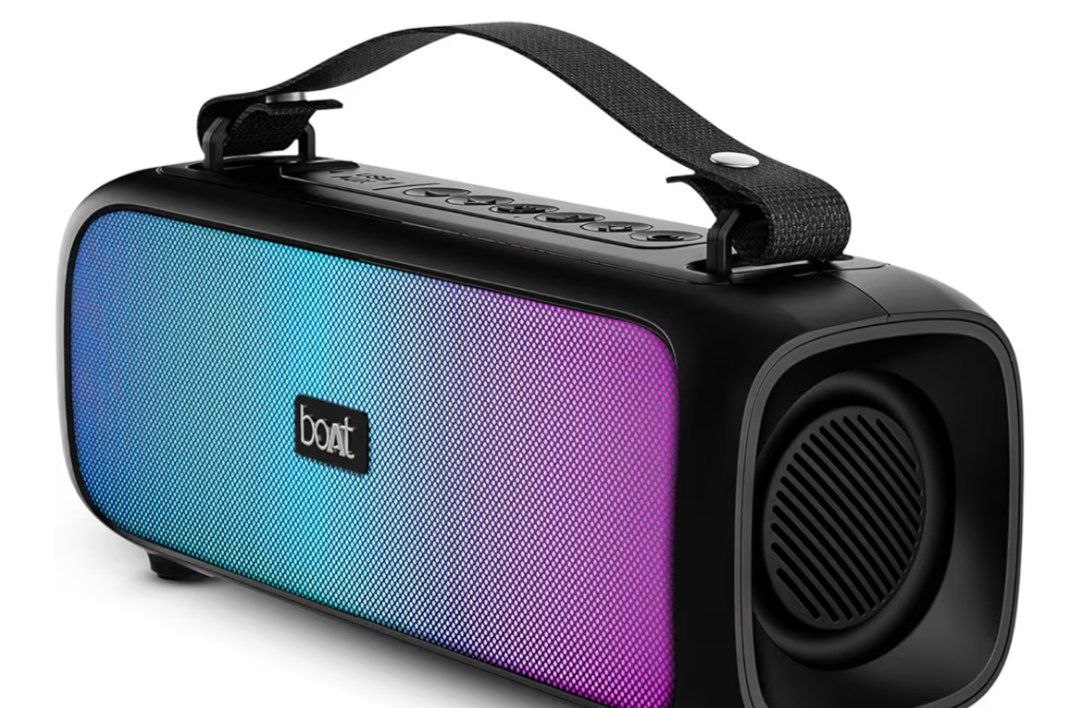 Boat Stone 580 Bluetooth Speaker With 12w Rms Stereo Sound Led Lights At 11