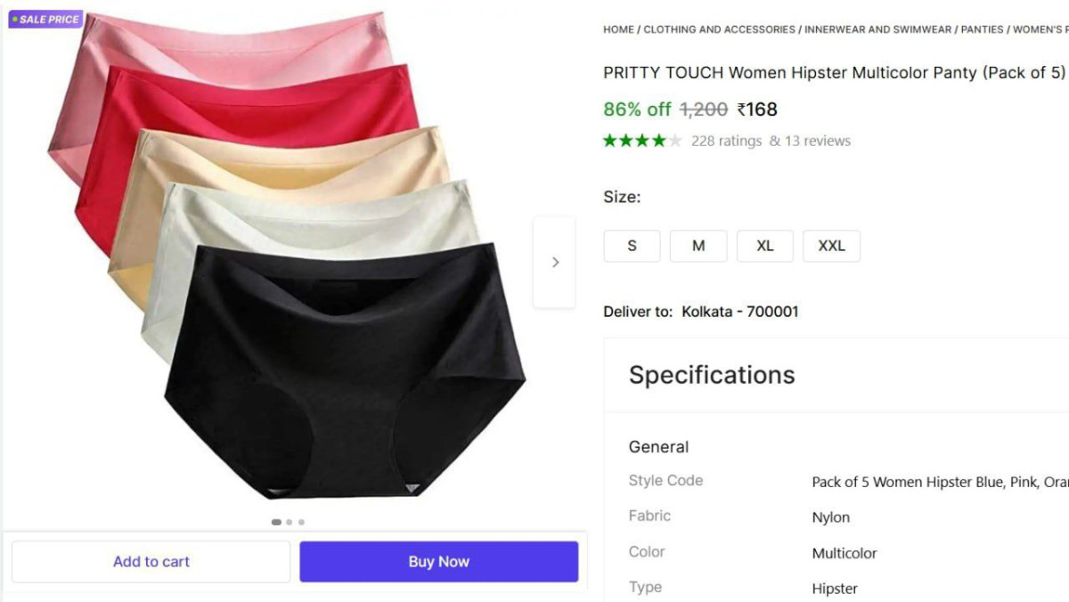 (pack Of 5) Women Hipster Panty 168 More – Best Price in India