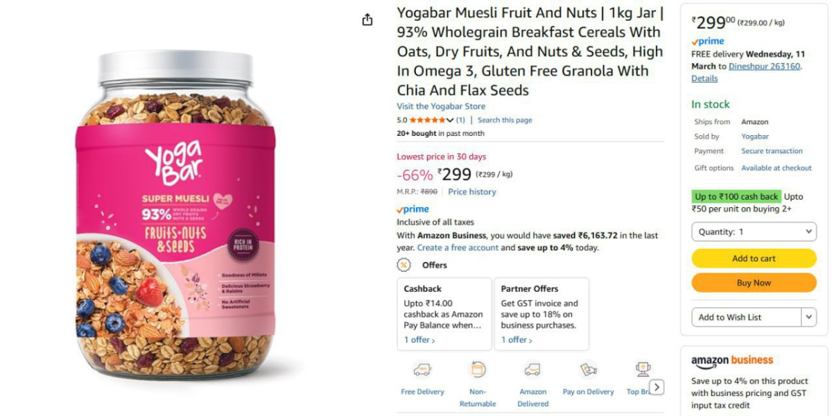 Yogabar Muesli Fruit And Nuts 1kg Jar 299 – Best Price in India