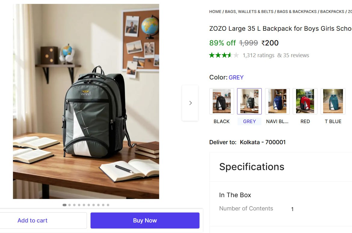 L Large School Backpack 200 – Best Price in India