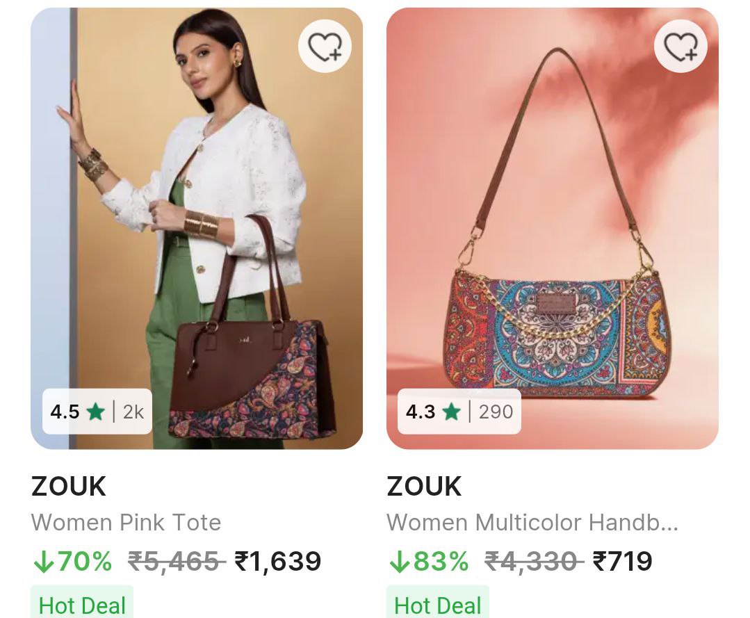 Flipkart 83 - Zouk Women S Bags Starting From Rs 719 – Best Price in India