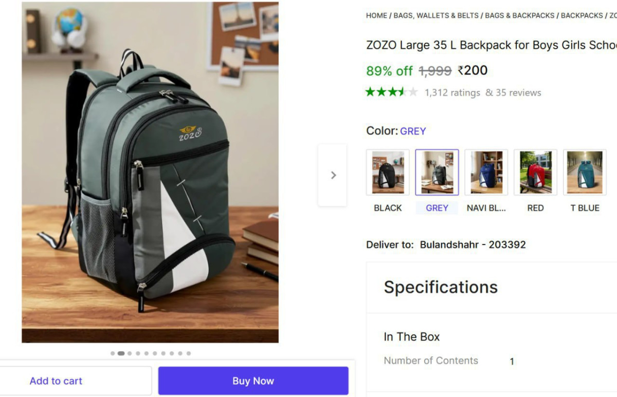 L Large School Backpack 200 – Best Price in India