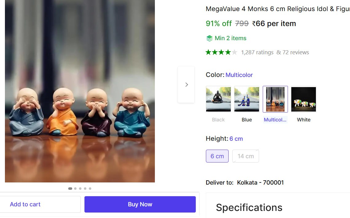 Monks 6 Cm Religious Idol 66 – Best Price in India