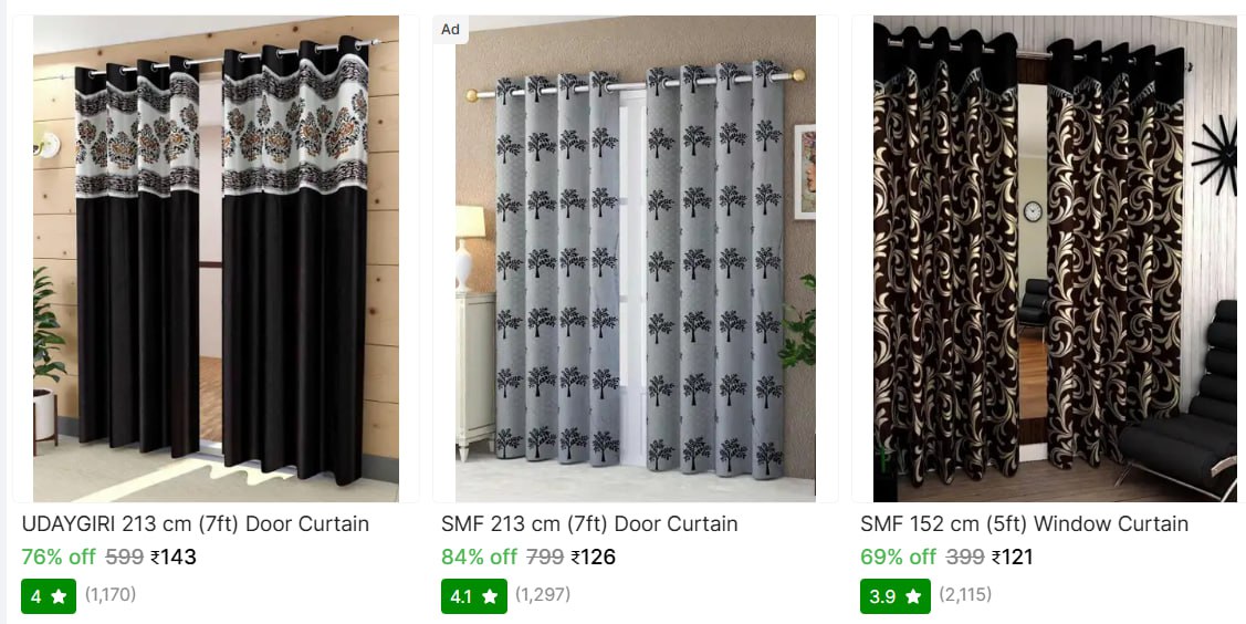 Curtains Starts 121 – Best Price in India