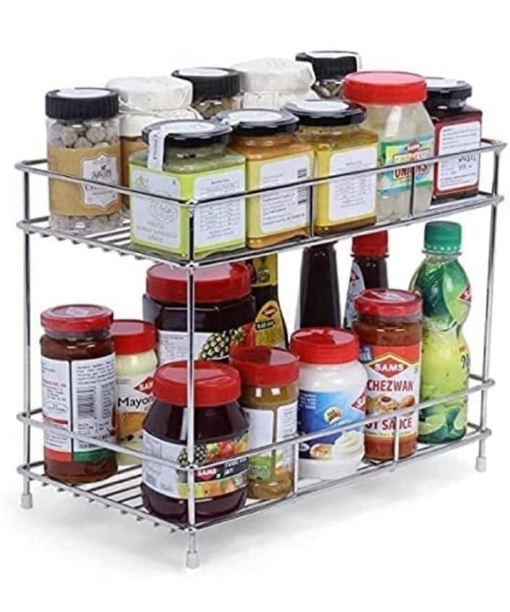 Stainless Steel 2 Tier Countertop Kitchen Rack 245 – Best Price in India