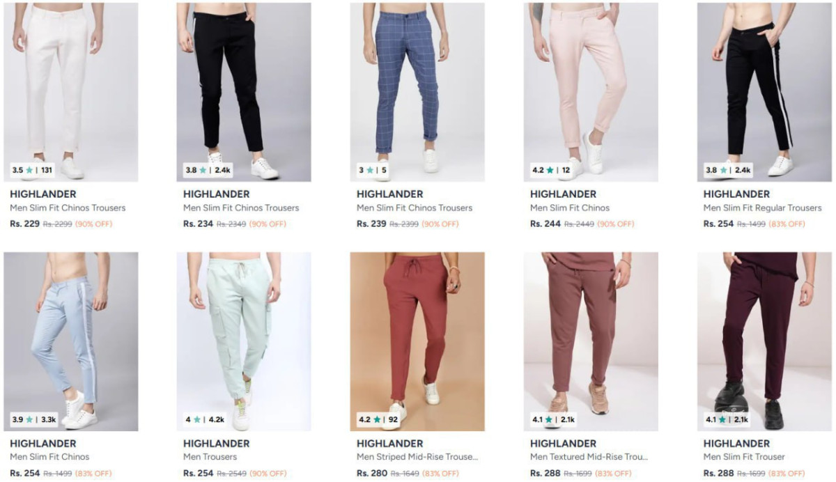Highlander Mens Trousers – Best Price in India