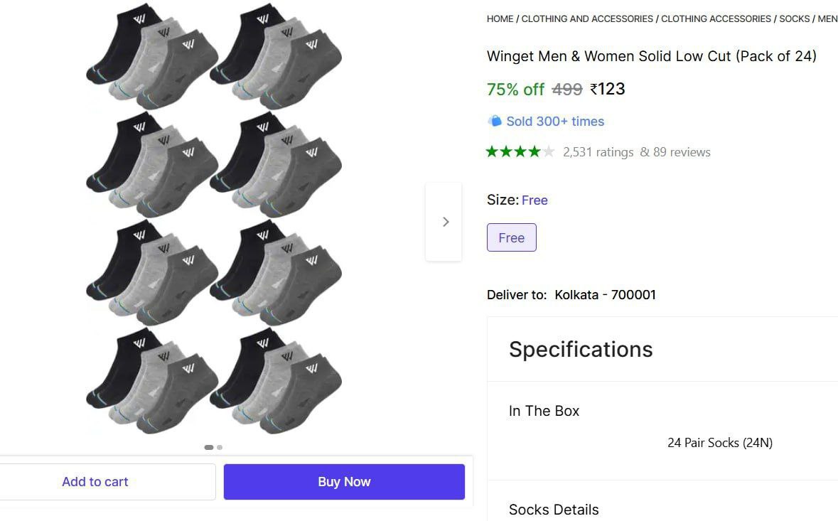 Shopsy (pack Of 24) Ankle Length Socks 123 – Best Price in India