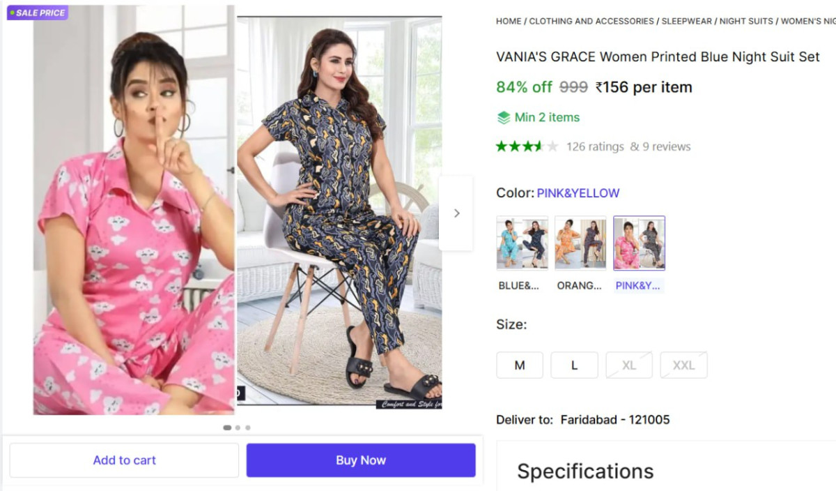Women Printed Night Suit Set 156 Min 2 Buy – Best Price in India