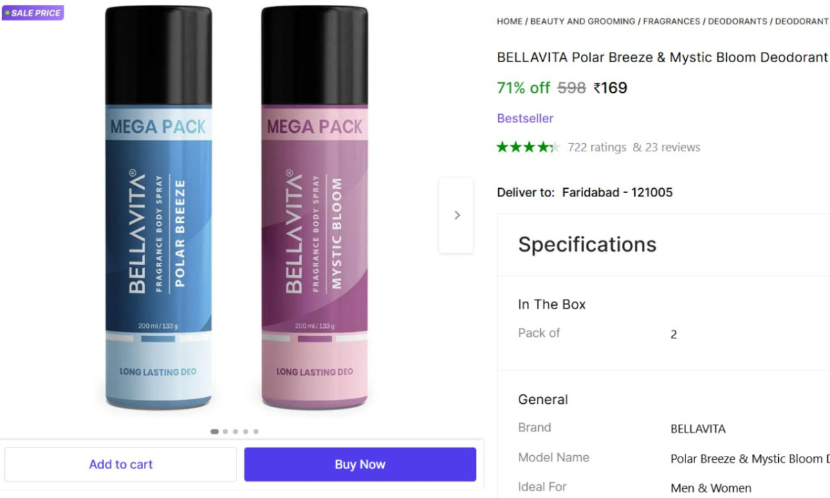 Bellavita Perfume (pack Of 2) 169 – Best Price in India