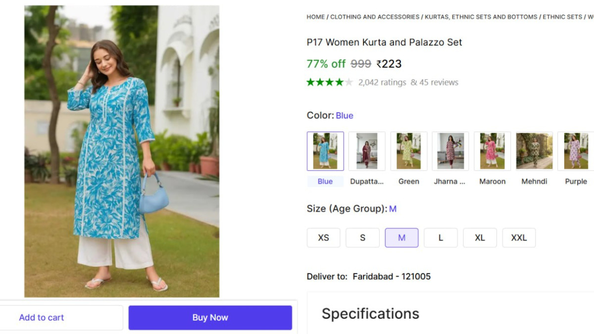 Women Kurta And Palazzo Set 223 – Best Price in India