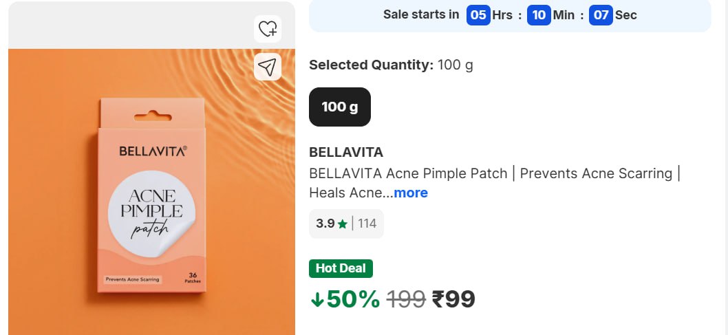 Bellavita Acne Pimple Patches (pack Of 36) 99 – Best Price in India