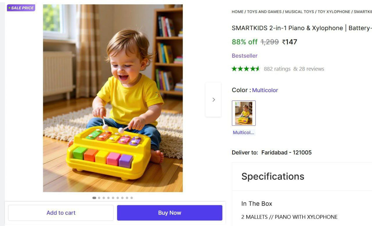 Battery- Music Toy Piano For Kids 147 – Best Price in India