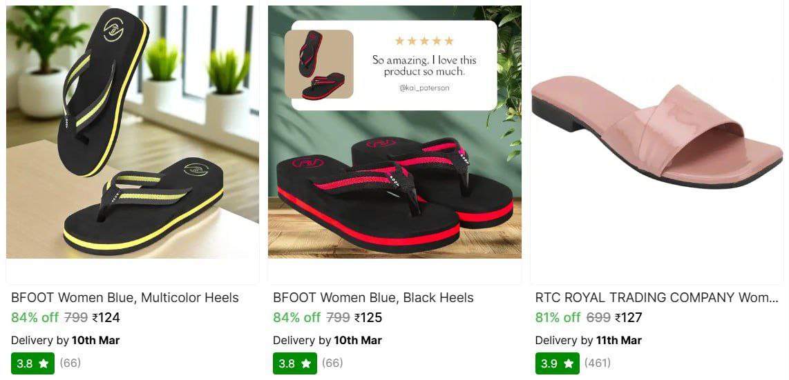 Women Heels Slippers From 124 – Best Price in India
