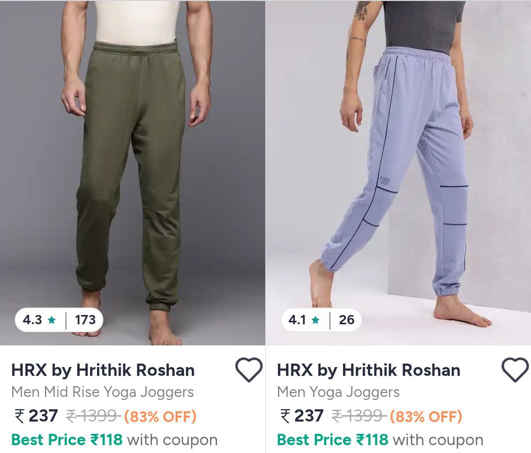 Myntra 83 On Hrx Clothing Men S Low To High Trackpants Tracksuits Women S L