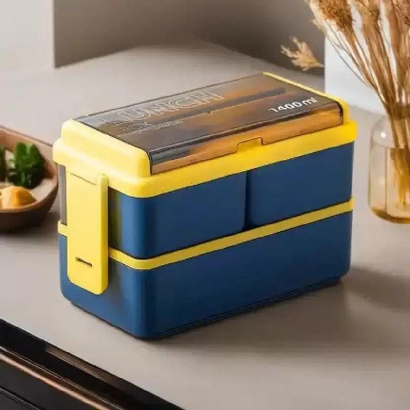 Omortex Section Lock Lunch Box For College School Office 3 Containers Lunch