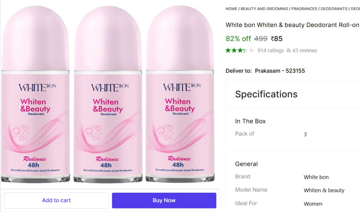 Pack Of 3 Deodrant Roll-on 85 – Best Price in India