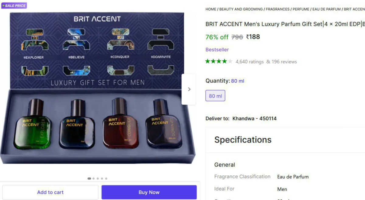 Brit Luxury Parfum Gift Set 188 – Best Price in India