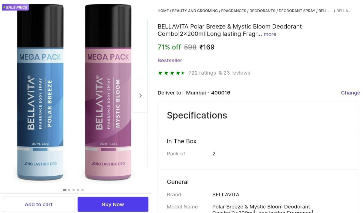 Bellavita Deodorant Combo At 169 More Deals Click Here Must Read – Best Pri