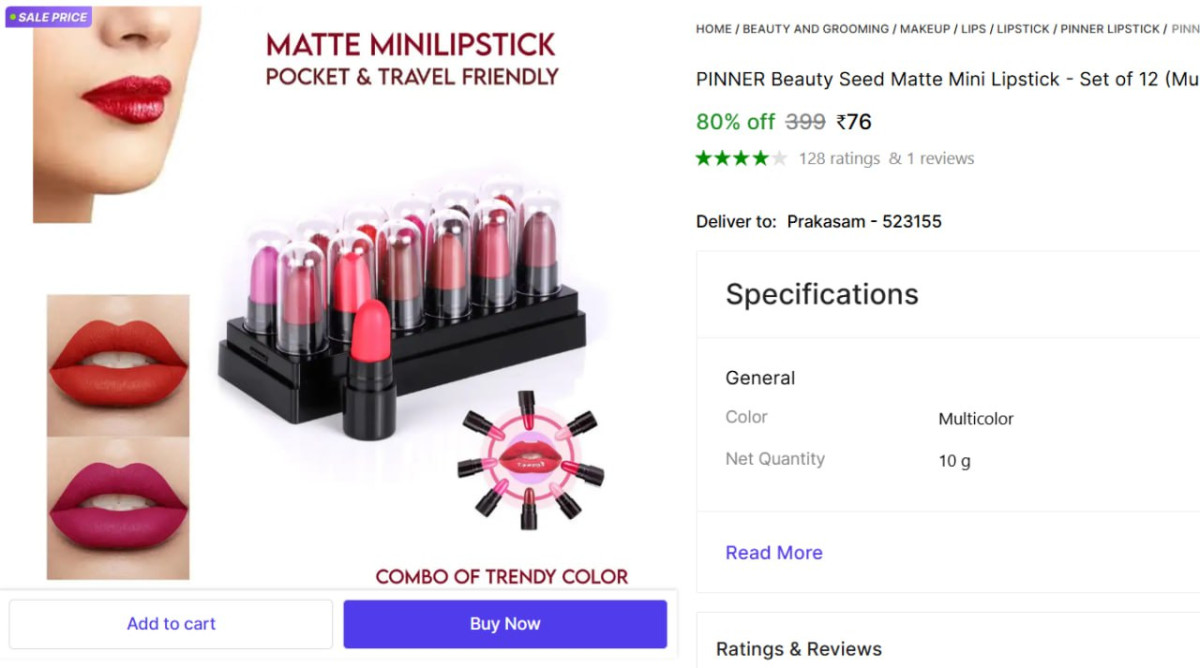 Pack Of 12 Mini Lipsticks 76 – Best Price in India