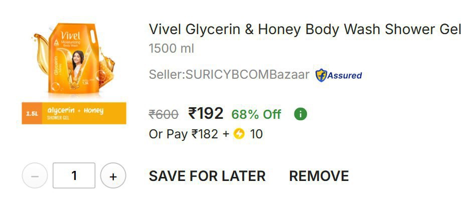 Vivel Body Wash (1500ml) At 192 204 – Best Price in India