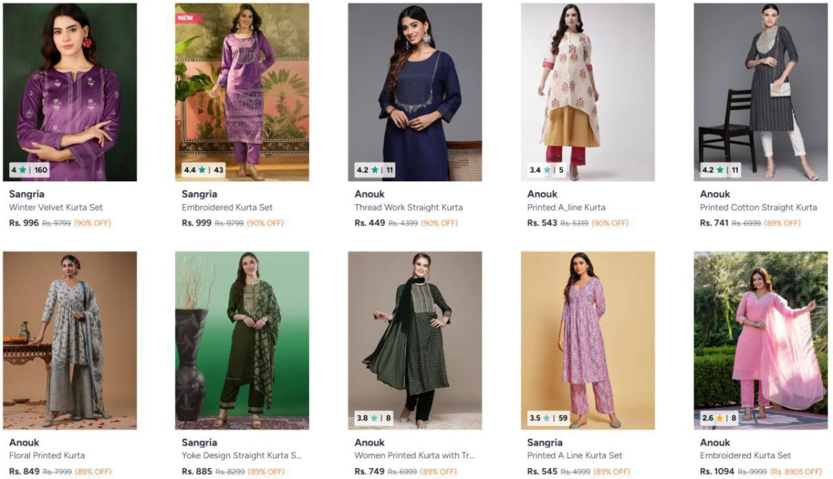 On Sangria Anouk Clothings More – Best Price in India