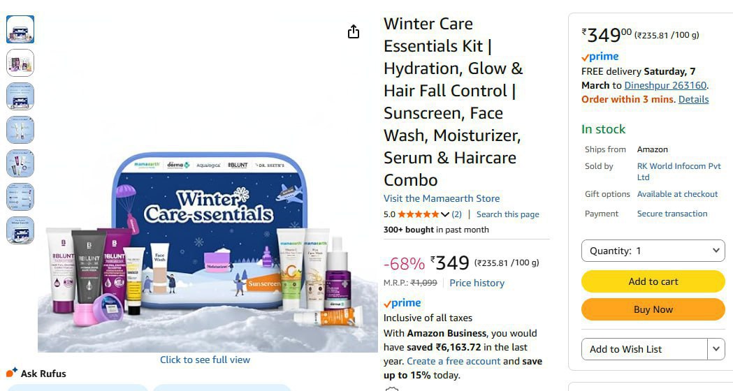 Winter Care Essentials Kit 349 – Best Price in India