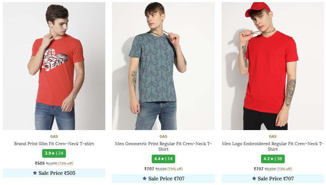 Ajio Loot 73 On Gas (premium Brand) Clothing Men S Women S – Best Price in 