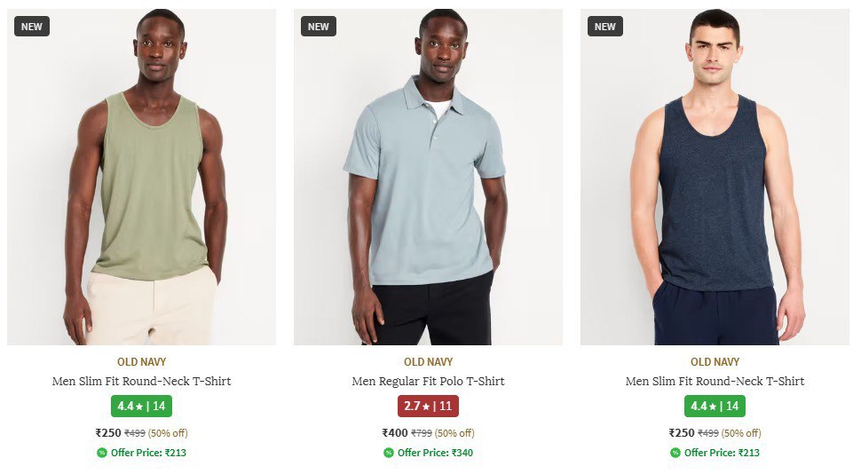 Ajio Old Navy Clothing Starting From 250 Link Men S Women S – Best Price in