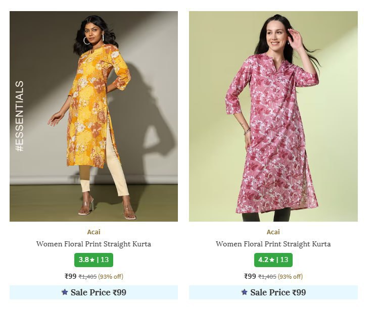 Women Kurta 99 93 – Best Price in India