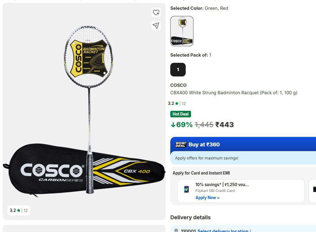 Cosco Badminton 443 – Best Price in India