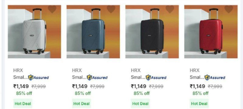 Flipkart Loot Fast 90 On Hrx Luggage Starts 1149 Small Medium Large Pack Of