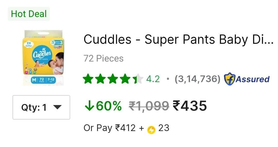 Loot Cuddles Baby Diapers M (72 Pieces) 435coupon Flat 80 On All Cuddles Ba